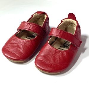 Red Leather Old Soles Mary Jane Baby walking shoes